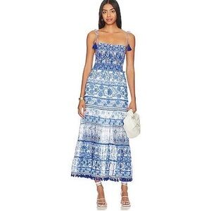 Alice + Olivia Blue and White Maxi Dress
